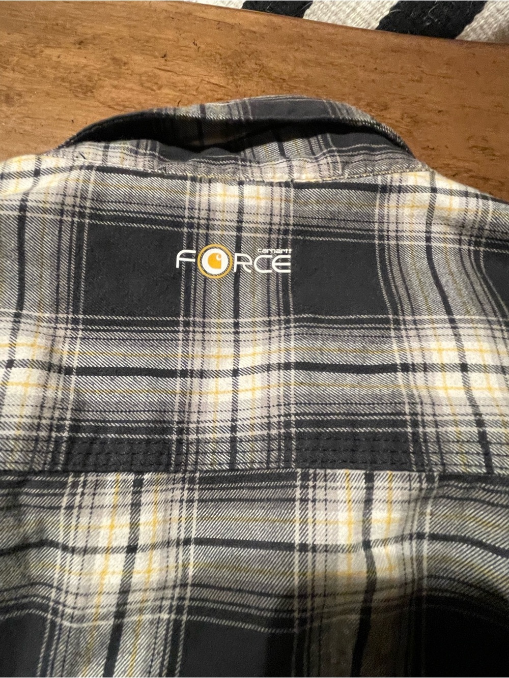 Carhartt Men's Navy and White Plaid Button-Down Shirt - Picture 4 of 5